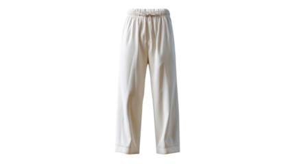 PNG of Casual white elastic waistband pants for a relaxed fit and comfortable wear.