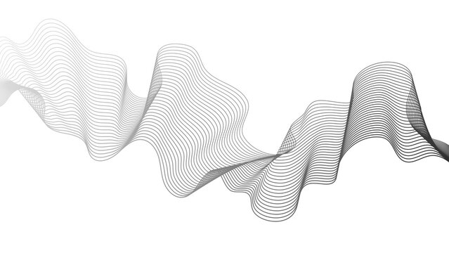 Abstract backdrop with grey wave gradient lines