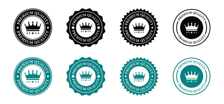 VIP icon collection. Golden vector logo with a royal crown and stars, symbolizing exclusive access, luxury, and premium member status vector set