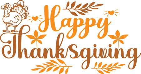 Obraz premium Happy Thanksgiving SVG, Turkey SVG