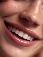 Naklejka premium Perfect smile close up. Smiling woman. Smile background