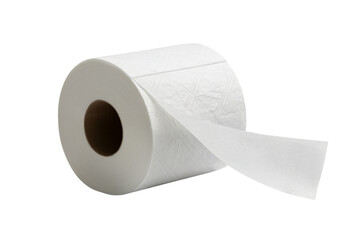 Fototapeta premium close-up view of a roll of toilet paper . Isolated on transparent background, png