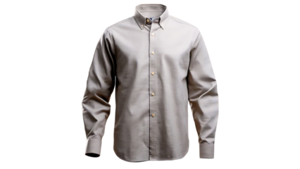 PNG of Stylish beige button-down shirt for men, perfect for both casual and formal settings.