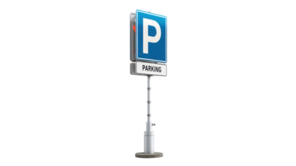 This is a parking sign, which is a type of traffic sign used to indicate where drivers can park their vehicles on white background 