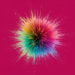 A vibrant splash of multicolored energy bursts outward, symbolizing powerful optimism and pure, unrestrained happiness and successful endeavors ,happy ,elated ,brilliant