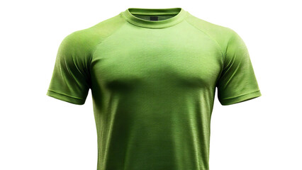 PNG of Men's athletic green t-shirt showcasing a breathable fabric for active wear.