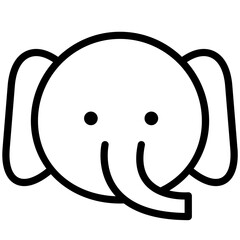동물 얼굴 아웃라인 아이콘 코끼리