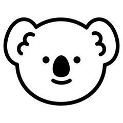 동물 얼굴 아웃라인 아이콘 코알라
