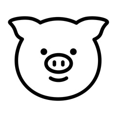 동물 얼굴 아웃라인 아이콘 돼지
