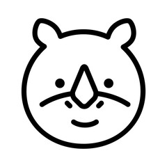 동물 얼굴 아웃라인 아이콘 코뿔소