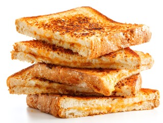 Golden toasted sandwiches a delicious and satisfying on white background