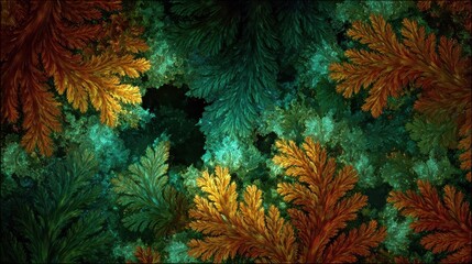 Obraz premium Imaginatory lush fractal texture generated image abstract background, no logos, no brands