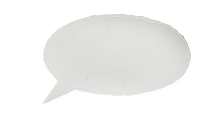 Isolated torn paper speech bubble with rough edges on a stark black background for communication concepts