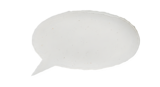 Isolated torn paper speech bubble with rough edges on a stark black background for communication concepts