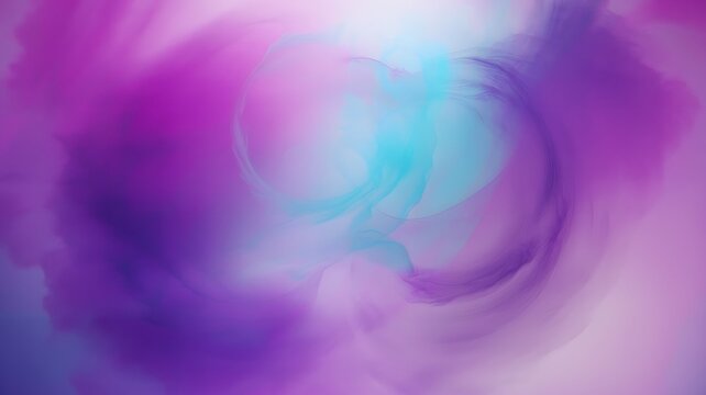 Abstract swirling vortex of vibrant purple and turquoise colors creating a mesmerizing and ethereal background with soft light effects - Powered by Adobe