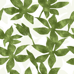 green leaves background textured silhouette seamless pattern