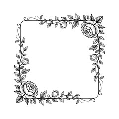Elegant floral border frame for invitations cards