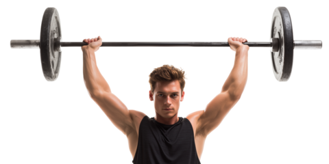 Weightlifting athlete showcasing strength and determination during a workout in a gym Generative AI