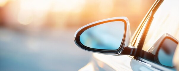 Car Side Mirror Reflection, Golden Hour Light, Driving , Vehicle