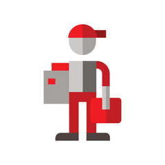 Food Delivery Cyclist with Insulated Bag Vector Illustration