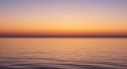 Obraz premium A tranquil sunrise illuminating the vast ocean surface with soft pastel colors. Golden light breaks over the horizon creating a peaceful and serene environment, peaceful, pink, environment