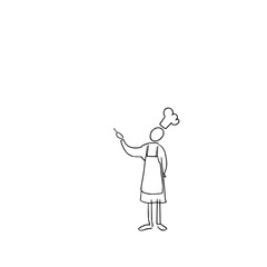 Chef illustration cooking food preparation culinary arts kitchen professional restaurant expert baker 100 char