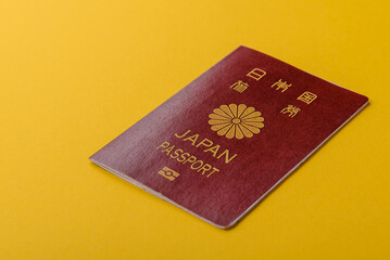 Japanese passport for travelling, flying and doing business. Japan document, id
