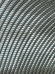 Curved glass viewed from below