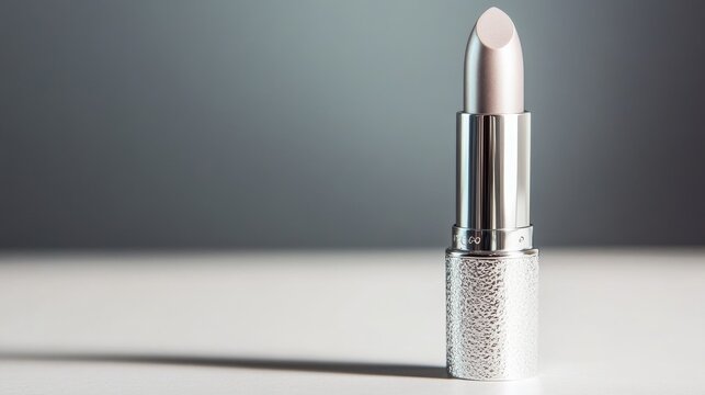 Silver Lipstick Elegance Minimalist Beauty Still Life, Lipstick, Makeup