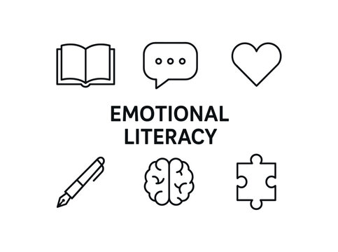 outline vector icon set of 6 isolated on white background minimal black monochrome style flat vector icon illustration clean lines centered composition no gradient central bold title text