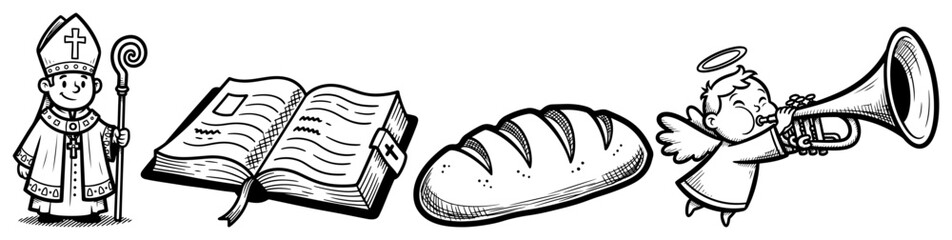 Indian Tabla Drum Music Instrument Seamless Border Vector Set