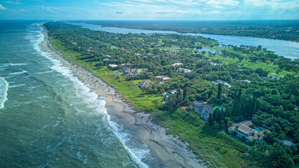 aerial view of Jupiter Island beach © Bruce