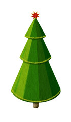Fototapeta premium Green fir tree isolated on transparent background.