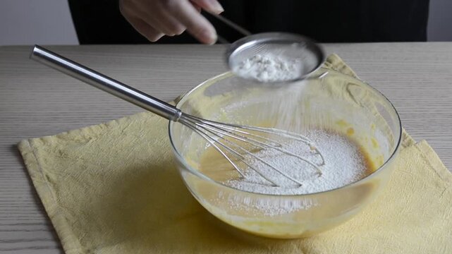 Whisking Waffle Batter in a Bowl &ndash; Cooking Video