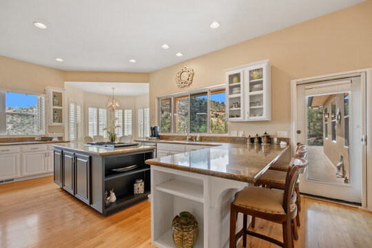 Kitchen with stainless steel appliances and granite countertops