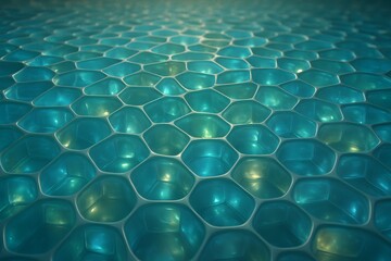 Glowing 3D Voronoi Cells in a Futuristic Grid