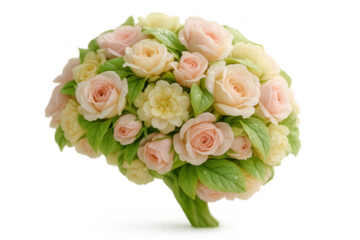 Floral mind concept blooming brain imagery symbolizing positive mental health and renewal