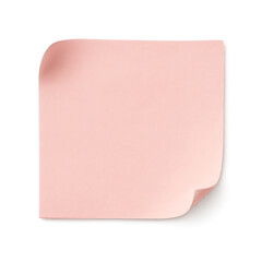 Naklejka premium Soft Pink Mini Sticky Note with Lifted Corners and Realistic Paper Texture on Transparent Background