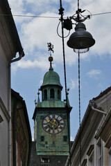 Landhaus in Graz mit Steirischem Panther. Steiermark. &Ouml;sterreich . Styrian Panther as wind vane on the copper roof