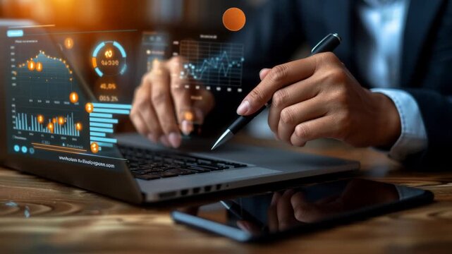 3d holographic financial data visualization for marketing strategy and management analysis
