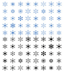 Stunning cascade of delicate snowflakes in cool blue and grey tones creates a magical winter wonderland backdrop perfect for holiday designs and seasonal promotions