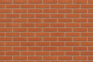 Fototapeta premium Seamless red brick wall texture with mortar joints high detail panoramic background