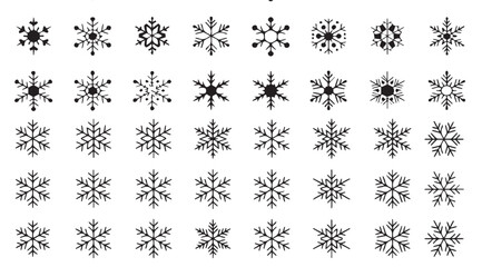 Elegant collection of unique snowflake shapes and designs, perfect for adding a festive winter touch to your creative projects and holiday designs