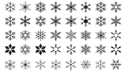 Elegant collection of delicate snowflake designs for winter holiday projects and festive seasonal decorations, perfect for invitations and crafts