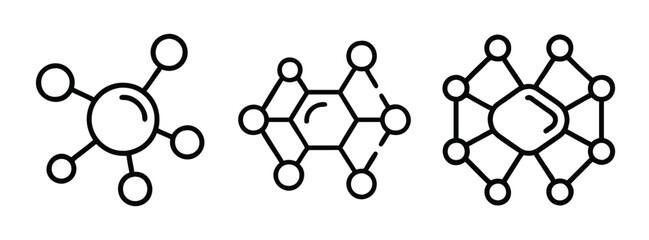 Obraz premium Illustration of molecular structures, science diagrams, chemical bonds and network connections