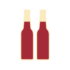 Two Bottles Vector Still Life Wine Red Drinks Illustration Food Digital Graphic Art Beverage Liquid Alcohol Refreshments