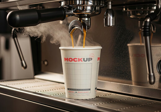 Coffee Cup Pouring Moment Mockup