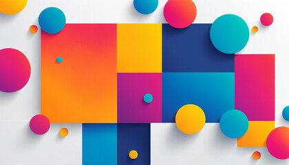 Obraz premium geometric colorful abstract background with squares and floating spheres