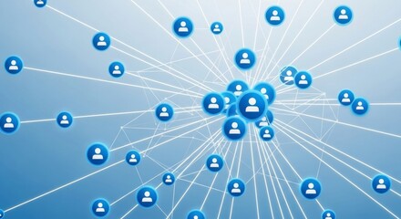 Digital global network connection with user icons