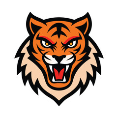 Fierce Tiger Mascot Logo Bold Sports Team Emblem Design for Athletic Branding